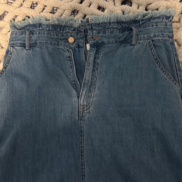 Byrd by Tzippy Denim Fringe Skirt - Picture 3 of 9